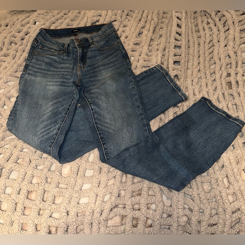 Express Women's Straight Leg Blue Jeans